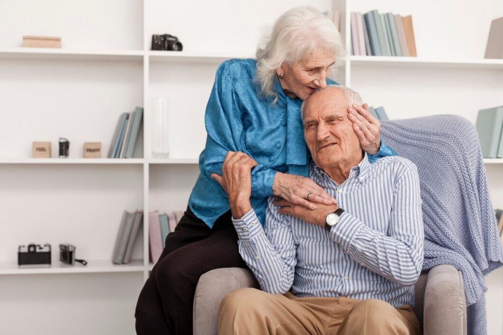 senior man and woman in-love with each other